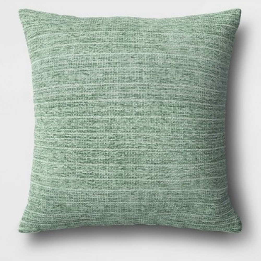 2pc of Checkerboard Woven Cotton Square Throw Pillow Mint Green Indoor